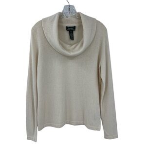 Lauren Ralph Lauren Women’s Cashmere Blend Cowl Neck Fall Winter Cream Sweater M